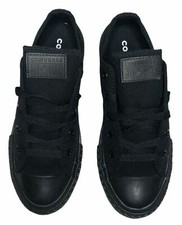 Converse Chuck Taylor All Star OX Triple Black Sneaker Shoes Boy Sz: 1 314786F