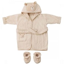 Natures Purest - Hug Me Bear - Bathrobe and Slippers - 0-6 Months - (6057)