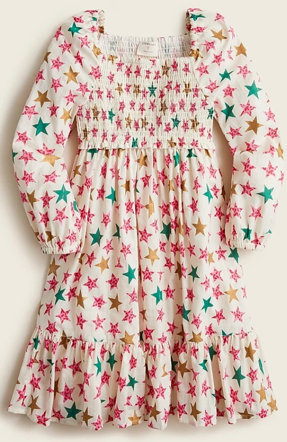 Vestido ajustado mangas largas con mangas abullonadas Sparly Stars talla 5 de corte redondo para niñas Foto 2 de 4