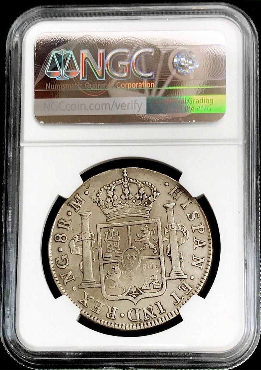 1821 NG M SILVER GUATEMALA 8 REALES FERDINDAND VII COIN NUEVO