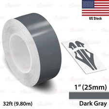 1" Roll Vinyl Pinstriping Pin Stripe Line Tape Decal Sticker 25mm DARK GRAY