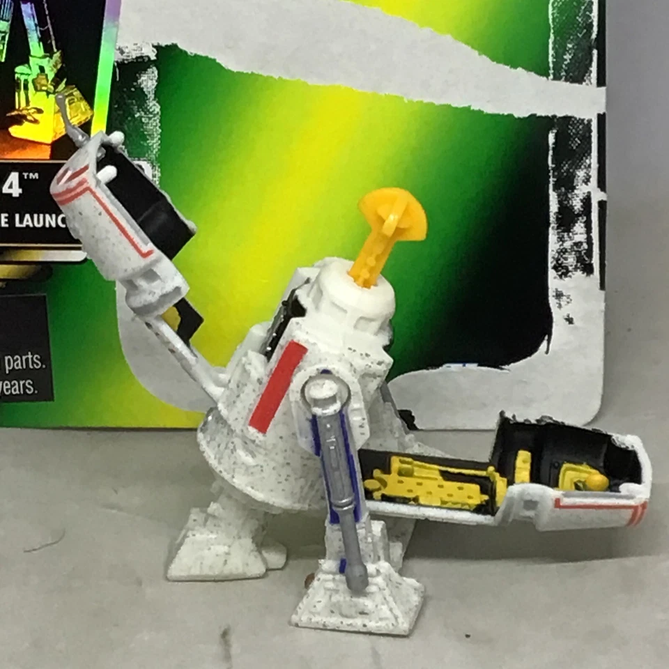 Vint 1997 Star Wars POTF R5-D4 W/ Original Concealed Missile Launcher + Cardback - Image 4 of 4