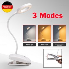 DE USB Dimmbar Leselampe Klemmleuchte LED Bettlampe Schreibtischleuchte Mit Clip