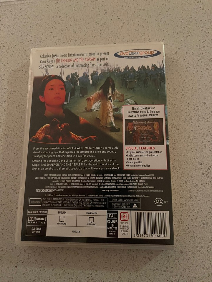 The Emperor And The Assassin DVD (PAL, 2003) Based on a True Story Free Post 9317731016004 eBay