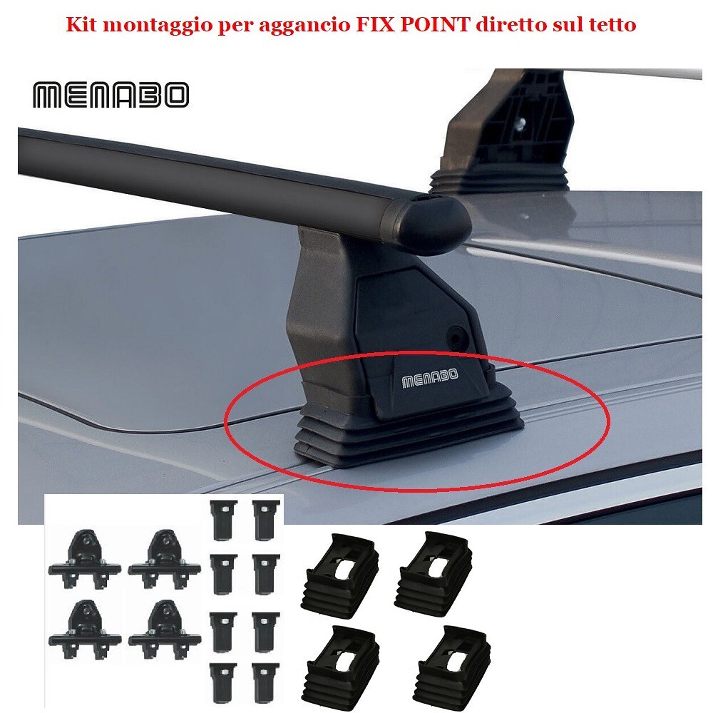 Barre Portatutto Citroen C5 Mk1 2007 Tetto Liscio Acciaio FIX016G Kit - 4