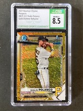 2021 Bowman Chrome Prospects #222 Shalin Polanco Gold Refractor #/50 CGC CSG 8.5