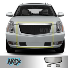 Grill Fits 2007-2014 Cadillac Escalade Stainless Steel Grille Black Mesh 08 09