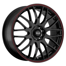 17x7 +40 Maxxim Maze 5x110,5x115 Black/Red Stripe Wheels (Set of 4)