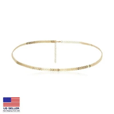 Fashion Women Waist Chain Arrow Style Body Belly Adjustable Chain Gold Sexy 1022 - Image 1 of 4