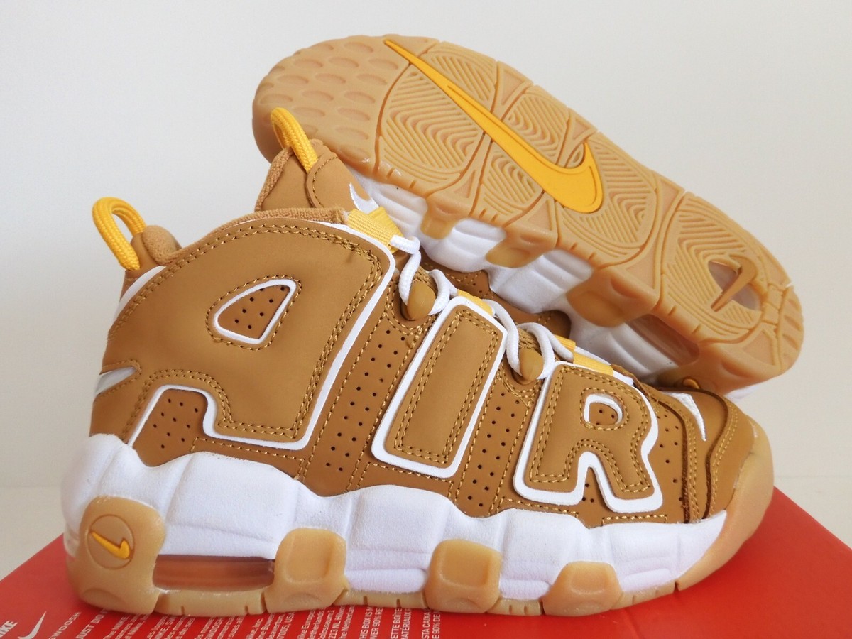 NIKE AIR MORE UPTEMPO (GS) WHEAT-WHITE-POLLEN SZ 7Y-WOMENS SZ