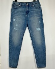 TRUE RELIGION Women's MidRise Super Skinny Halle Destroy Stretch Denim Jeans W32