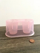 Japanese Pink Refrigerator Food Storage Tube Holder Box Fridge Kitchen Organizer