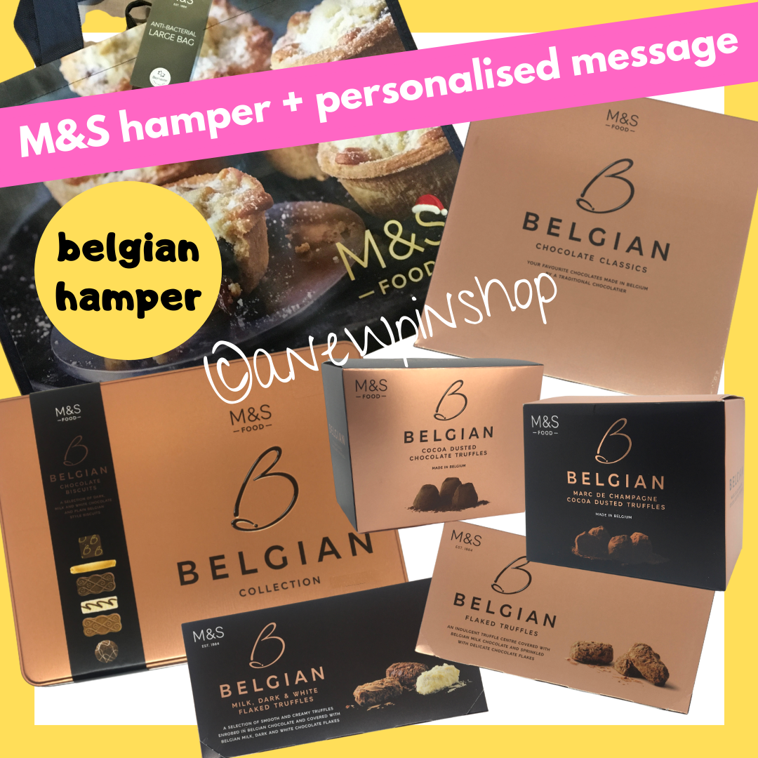 M&S Belgian Chocolate Truffles Biscuit Selection Tin Hamper Gift Bag