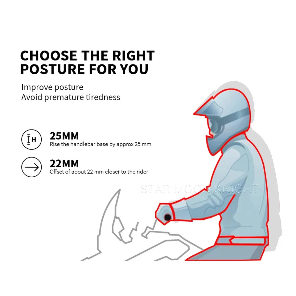 Braçadeira riser guidão para Ducati Scrambler 400 800 1100 Special Sport Pro - Imagem 3 de 4