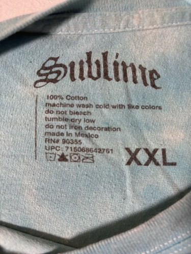 Official Sublime "40 Oz To Freedom" T-Shirt Blue Tie Dye Sun Graphic Tiny Stains - Picture 9 of 13