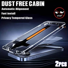 2x Privacy Screen Protector for iPhone 17 16 Pro Max 15 14 13 Auto Alignment Kit