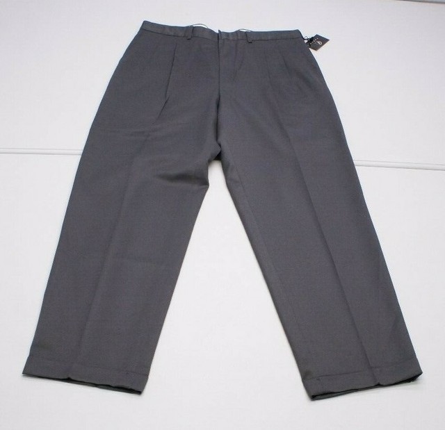 Farah Mens 36X32 Gray Polyester Cuffed Pleated Dress Pants NWTs eBay