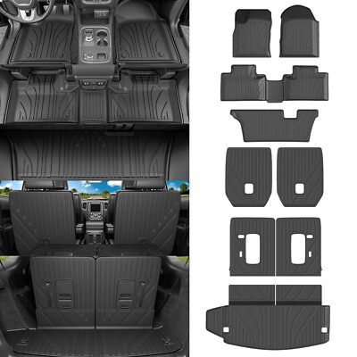 #ad #ad Floor Mats Backrest Mat TPE Trunk Liners For 2016 2026 Dodge Durango 6amp;7 Seats $139.99