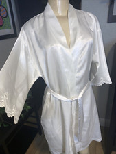 Vintage Alexandra Nicole Lace Ivory Robe W/Embroided Trim XS xbbl
