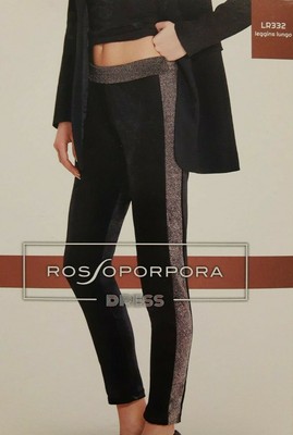 Leggings lungo donna ROSSOPORPORA LR332 con fascia laterale argento | eBay