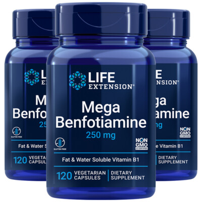 Mega Benfotiamine 250mg Life Extension 3X120 caps