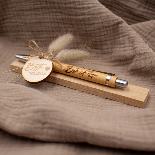 Holz Kugelschreiber Stift mit Gravur Geschenkidee Geschenk 21 Beste Kollegin - Bild 2 von 5