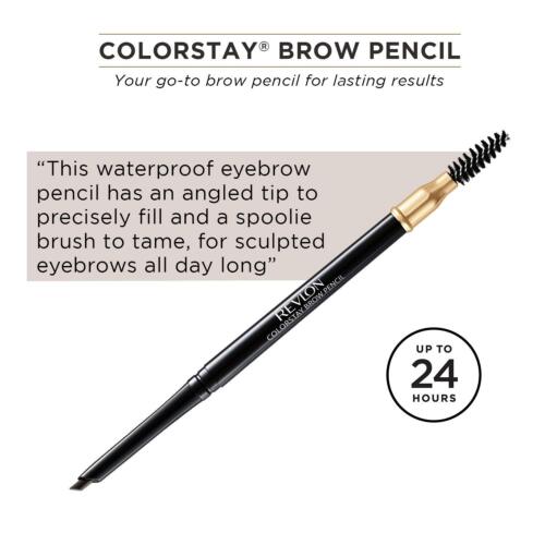 Revlon Colorstay Brow Pencil, Soft Black For Makeup 0.35gm - Picture 4 of 8