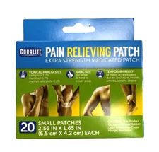 Coralite Small Pain Relief Patch (2.56 x 1.65") 20 patches/ box ( 1 box ) --