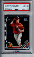 BDC-22 GUNNAR HENDERSON  2019  BOWMAN CHROME  draft   PSA 10