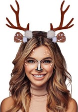 Women's Deer Costume Accessories reindeer antler ears headband Fawn Horn...