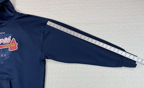 Atlanta Braves Hoodie Men's XL Blue Majestic ThermaBase Insulated Sweatshirt MLB - Picture 11 of 14