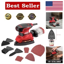 Compact Corded Detail Sander – 3 Attachments, Micro-Dust Filter & Ergonomic Grip