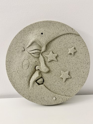 RARE Gemmy Man in the Moon Stars Singing That's Amore 12" Faux Stone Wall Plaque