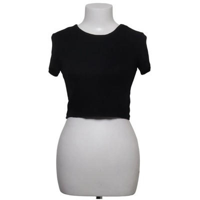 Zara, T-shirt, Größe: L, Schwarz, Elasthan/Viskose, Einfarbig, Damen #GtN
