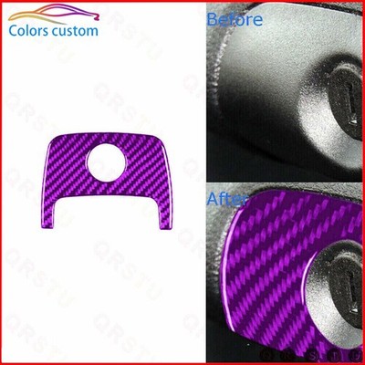 Armrest Compartment Handle Cover For Jeep Wrangler JK 11-17 Purple Carbon Fiber