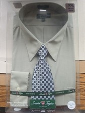 ***David Taylor Collection (Long Sleeve) Dress Shirt and Woven Tie (Size: 2XL)*