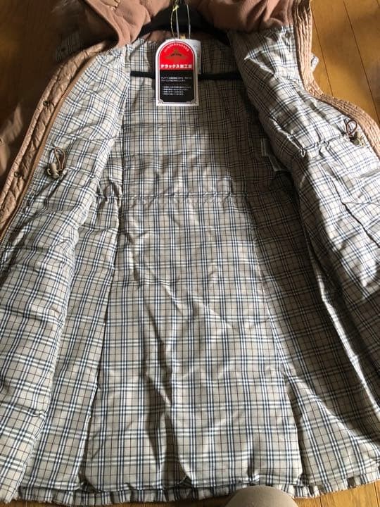 Burberry London Blue Label Hooded Coat Beige Nylon Nova Check Size 38 For Women thumbnail 2