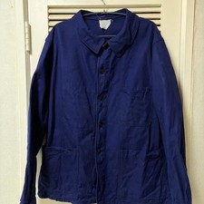 French 50s-60s Work Jacket Round Collar Cotton