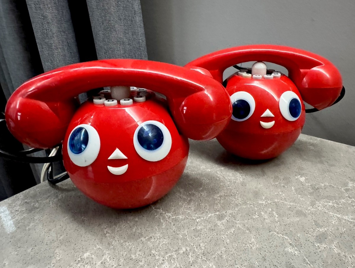 Vintage Soviet Kids Telephones “Cheburashka “ Mid-Century USSR Toy
