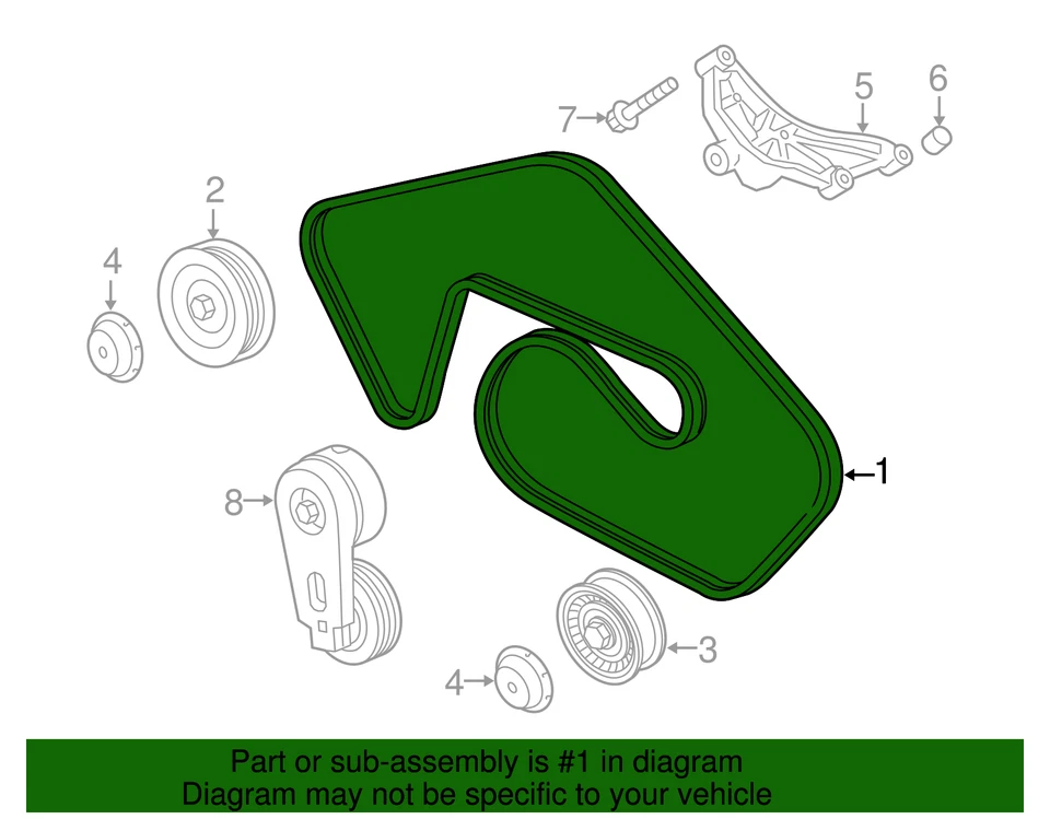 Auténtico Land-Rover Serpentine/Drive Belt Defender LR184639 Foto 4 de 4