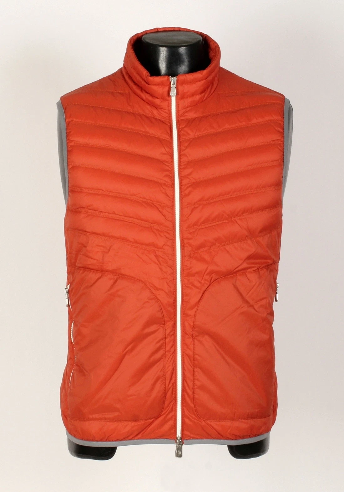 Brunello Cucinelli — Brunello Cucinelli Nylon / Goose Down Puffer Vest - Orange - L - $1795 Retail