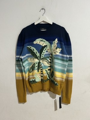 AMIRI EMBROIDERED PALM TREE CREW NECK KNIT SIZE XL NEW