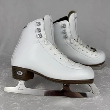 Riedell Emerald Womens Ice Skates Size 3.5 White Color With Luna Steel Blades