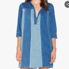 Anthropologie Women's Blue and White Dress