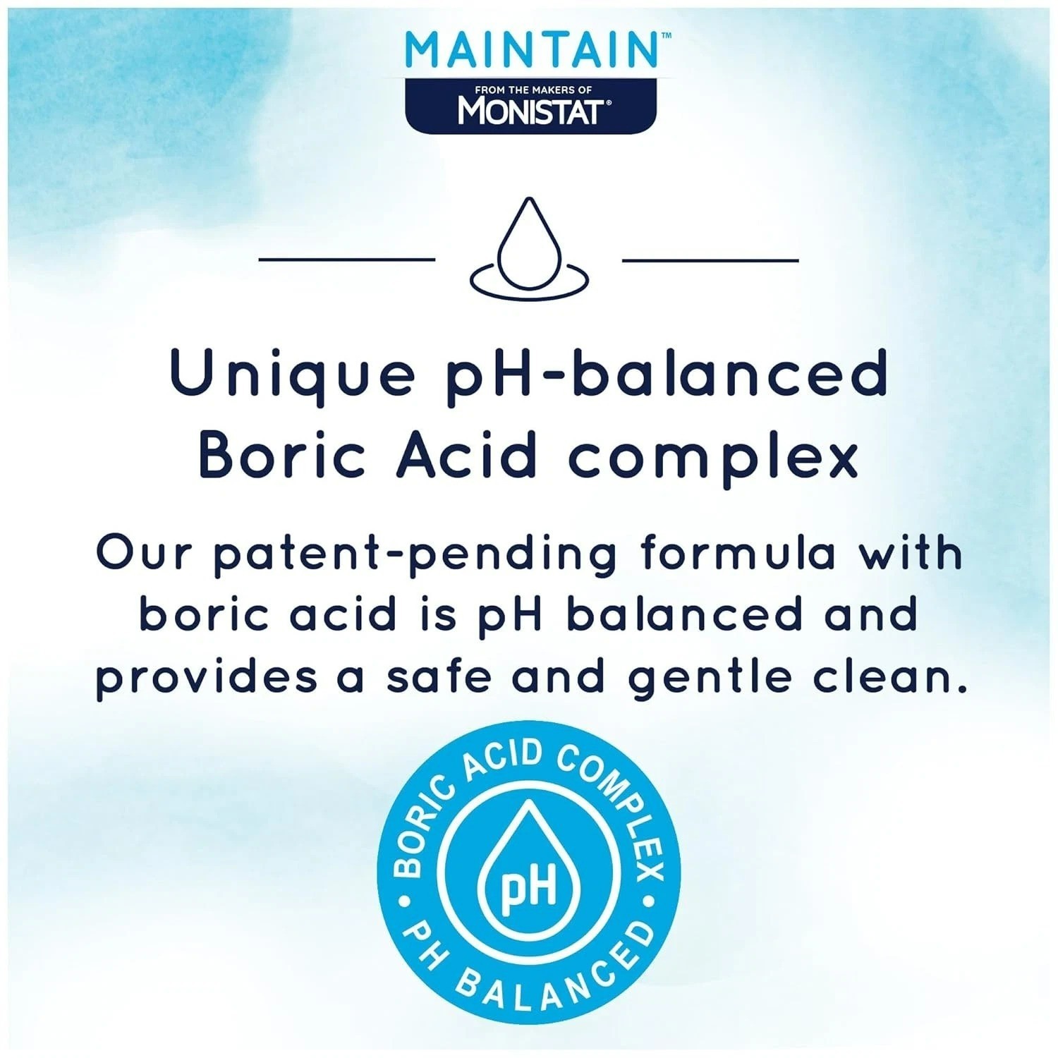 Monistat Boric Acid Feminine Wash, Fragrance-Free Intimate Wash  for Women 10 Fl