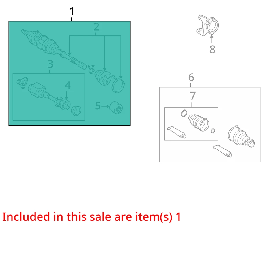 Toyota Rav4 2006-2012 eje pasajero delantero CV C/V WPHW3 Foto 3 de 4