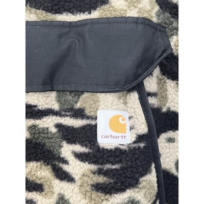 Carhartt Duck Camo Fleece Sherpa Jacket 104991 Size L Snap Neck