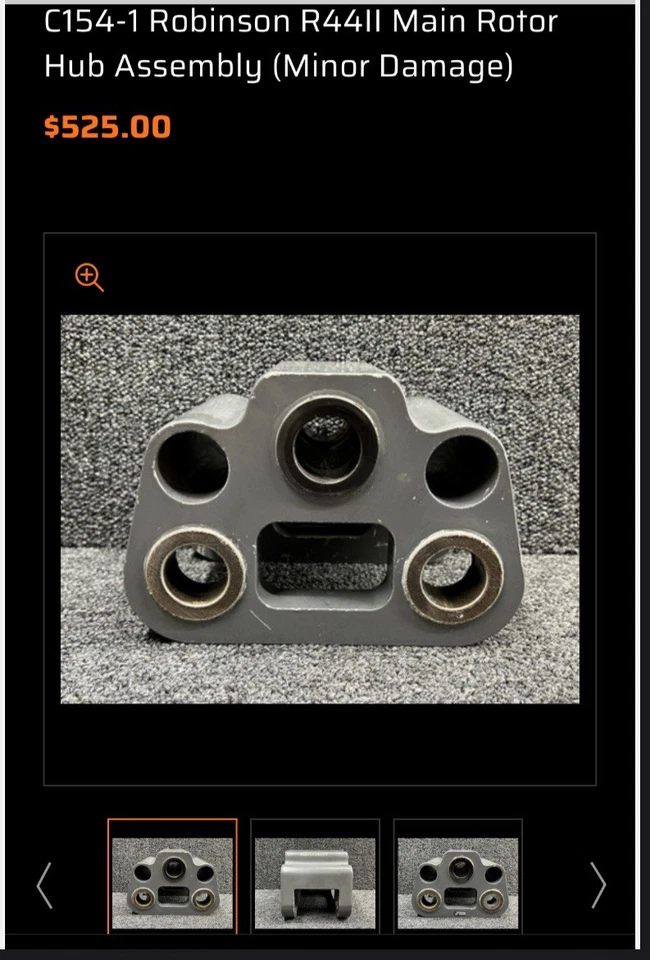 Conjunto de actuador de helicóptero Robinson A051-1 como se quitó Foto 3 de 4