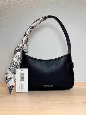 Steve Madden Borlanna Shoulder Bag with Scarf - Black, NWT