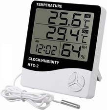 Digital Weather Station Thermometer with Outdoor Sensor LCD Indoor Outdoor Thermometer DE